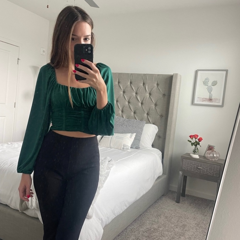 Green Corset Holiday Top